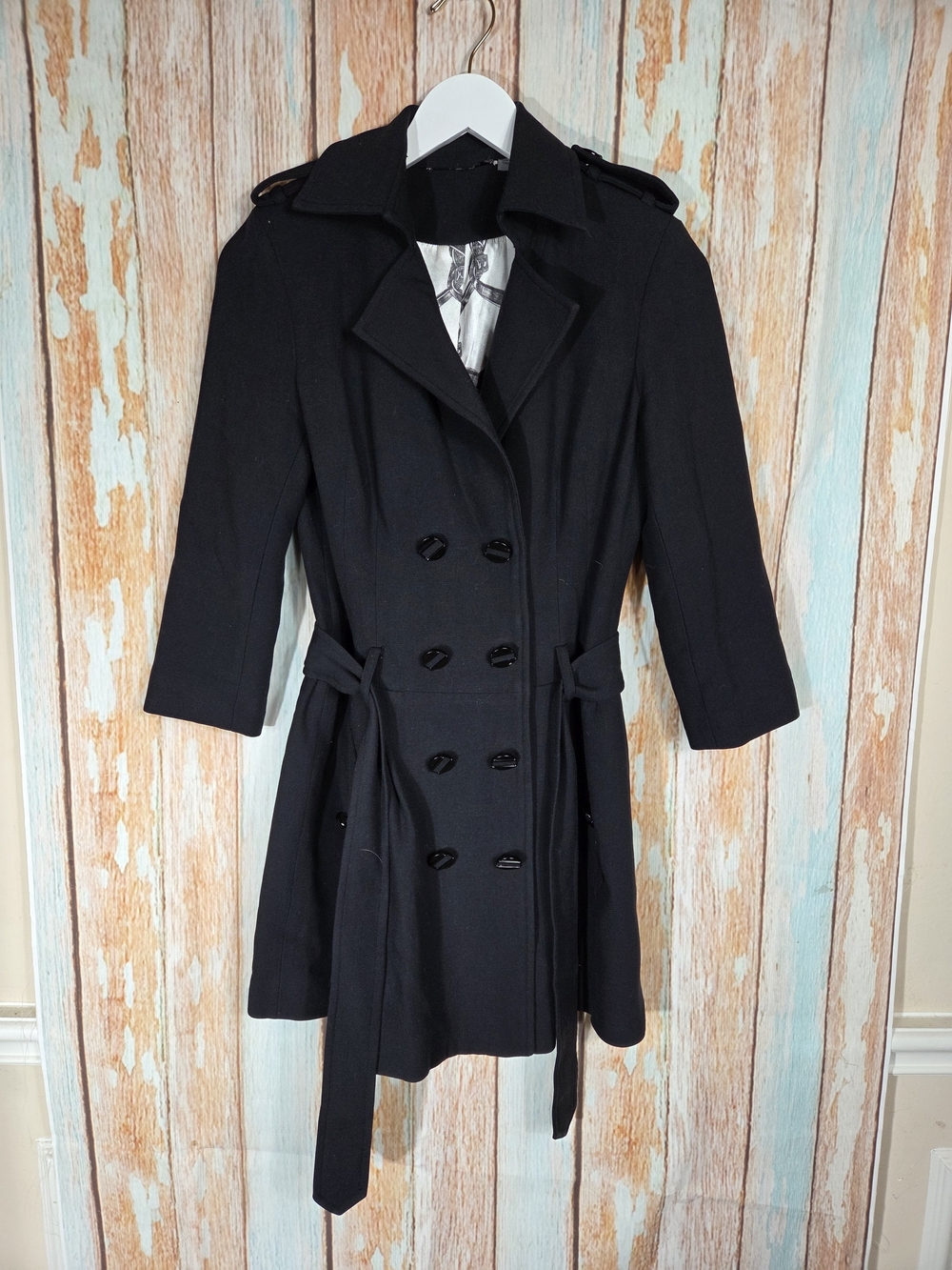 L.A.M.B Gwen Steffani Rare Y2k Black Trench Coat Streetwear Harajuku